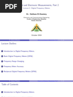 Electrical and Electronic Measurements, Part 2: Lecture 2: Digital Frequency Meters