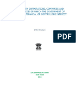 Statutory Corporations, Companies and Other Bodies in Which The Government of India Have Financial or Controlling Interest