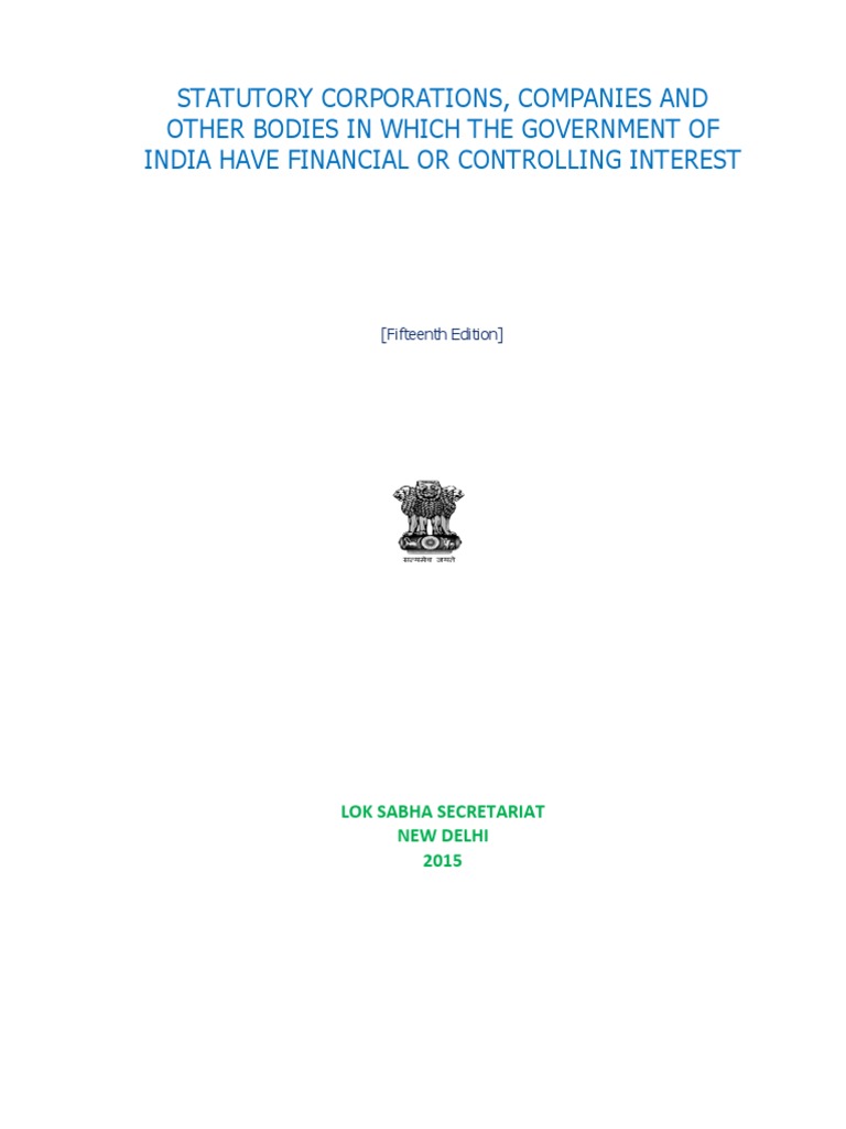 Statutory Corporations, Companies and Other Bodies in Which The