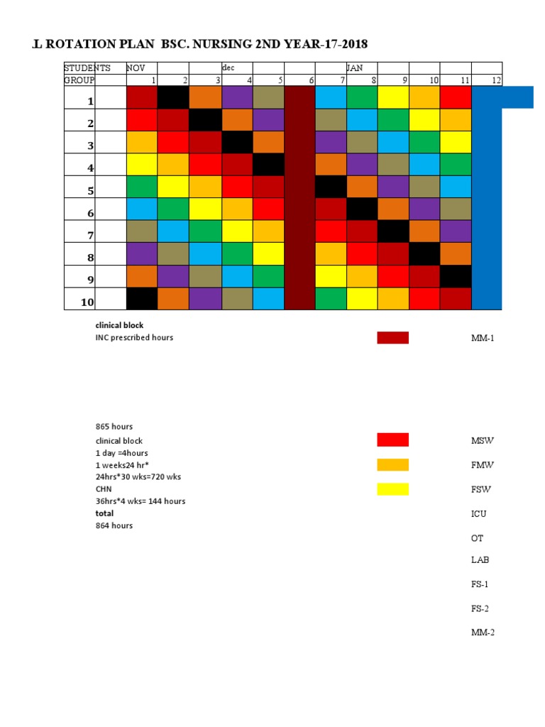 B.Sc. Nursing 2nd Year Rotation Plan | PDF | Health Care | Medicine