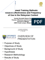 Management Training Methods: Relative Effectiveness and Frequency of Use in The Malaysian Context