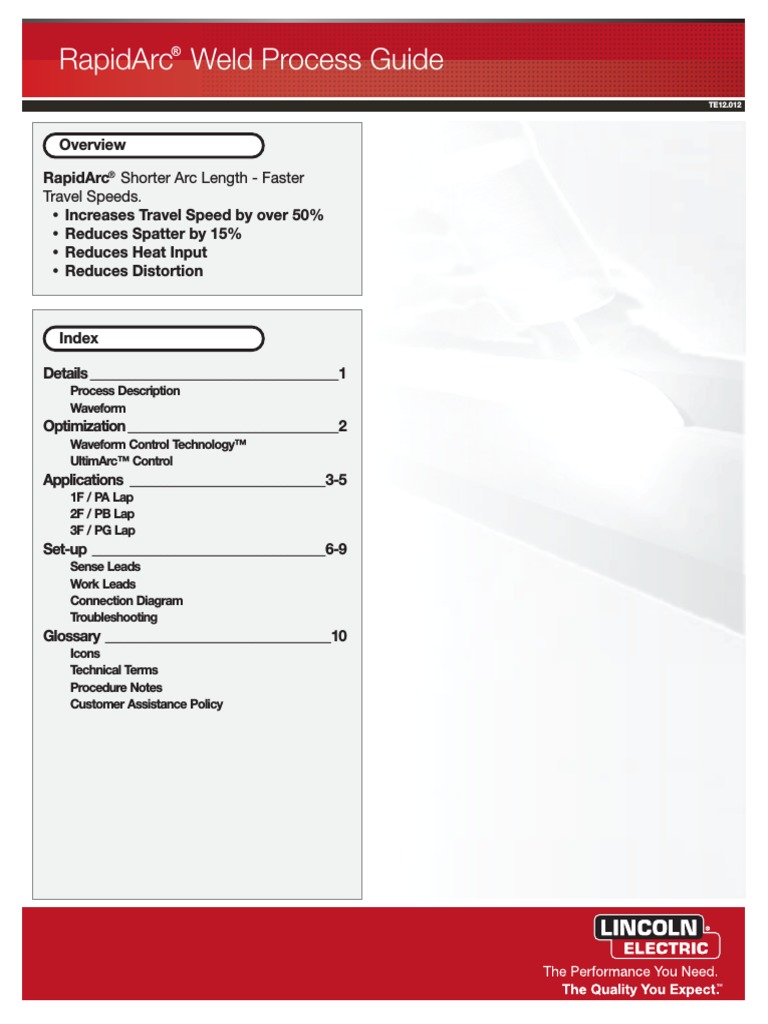 RapidArc Weld Process Guide | PDF | Welding | Construction