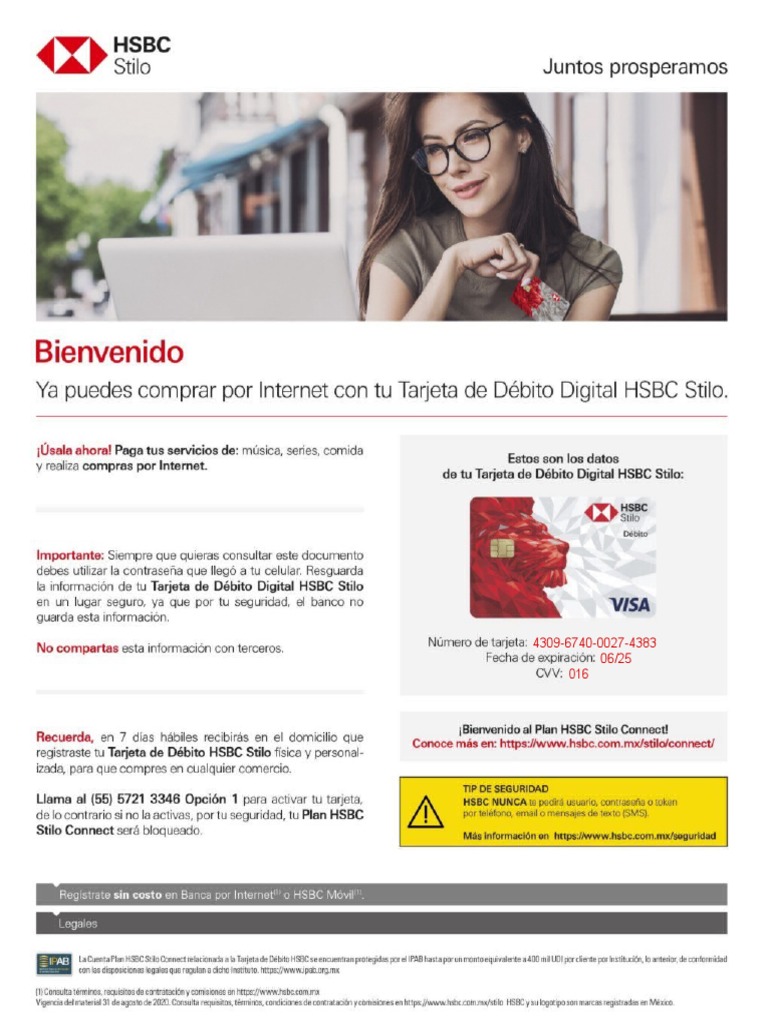 Solicitud Contrato HSBC Stilo Connect | PDF | Tarjeta de débito | Bancos