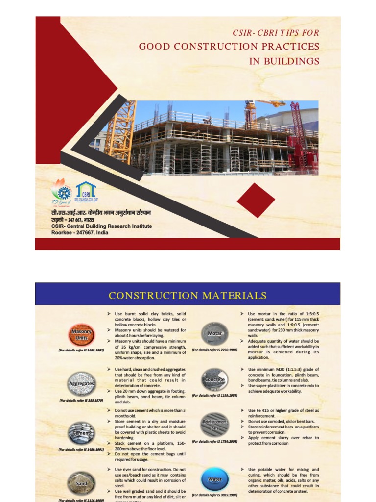 Good Construction Practice-1 | PDF | Masonry | Concrete