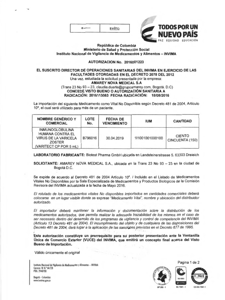 Varitect CP B796016 | PDF | Bienestar | Medicina