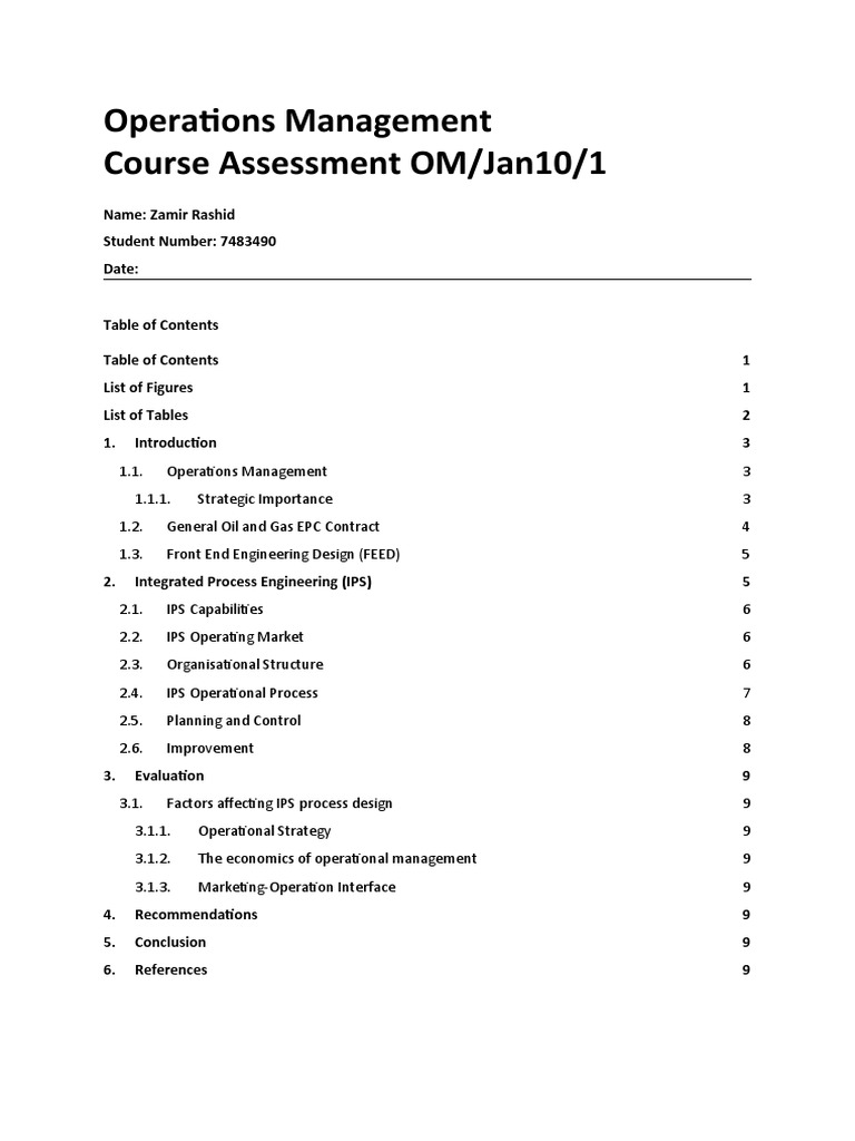 Operations Management Course Assessment | PDF | Engineering Design ...
