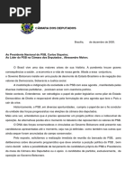 Carta Ao Presidente Nacional e Líder PSB