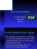 Note Taking Methods: Cornell Method Mind Maps Outlines