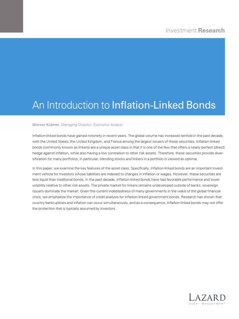 An Introduction To InflationLinked Bonds Investment Research PDF