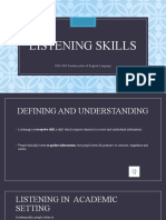 Listening Skills: UHL2400 Fundamentals of English Language
