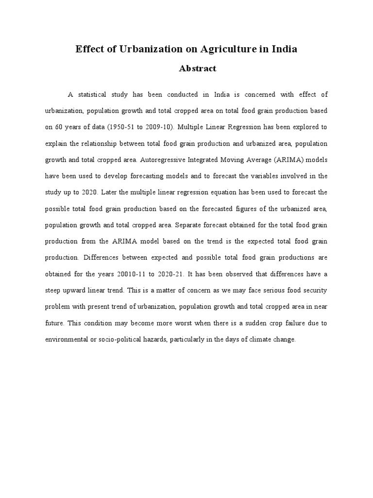 Urbanization's Impact on India's Agriculture | PDF | Technology ...