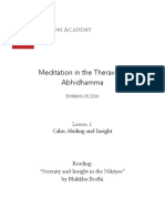 Meditation in The Theravada Abhidhamma: Isdom Cademy