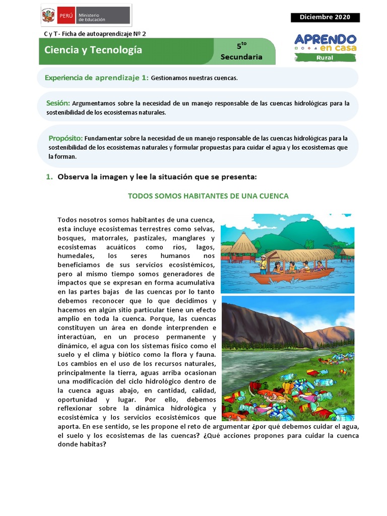 Ficha de Autoaprendizaje Semana 2 Ciencia y Tecnologia 5° Grado | PDF ...