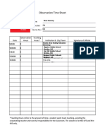 Observation Sheet Secondary