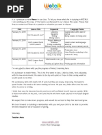 Date Lesson Title Keywords Language Points