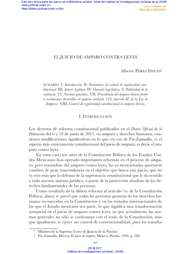 Libro Juicio de Amparo Contra Leyes PDF | PDF | Caso de ley | Constitución
