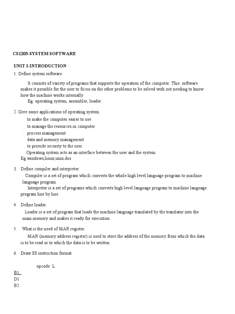 System Software Overview and Concepts | PDF | Assembly Language ...