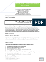 Assistant Teachers Job Description PDF