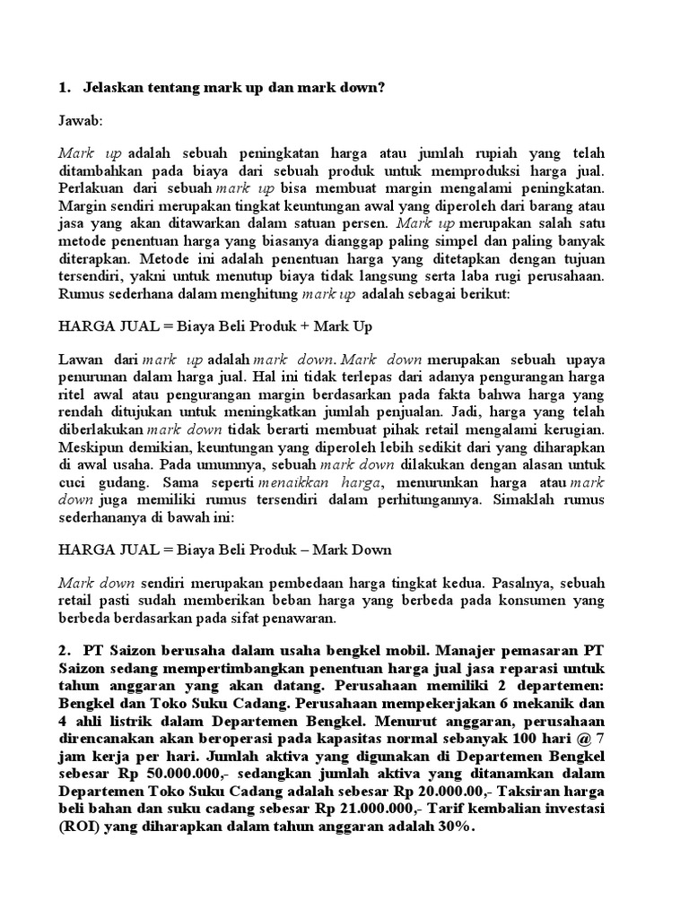 Persentase Mark Up Pdf