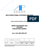 Apg Structural Systems SDN BHD: Work Procedure For Station Precasting Works