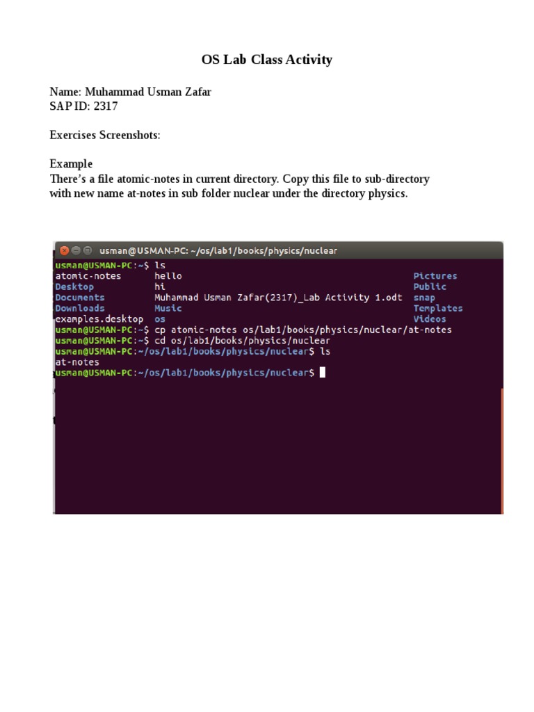 OS Lab Class File Management Exercises | PDF | Computers