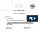 Certificate of Funds