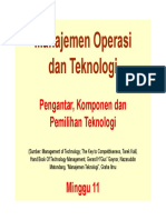 Minggu 11 - Pengantar, Komponen Pemilihan Teknologi PDF