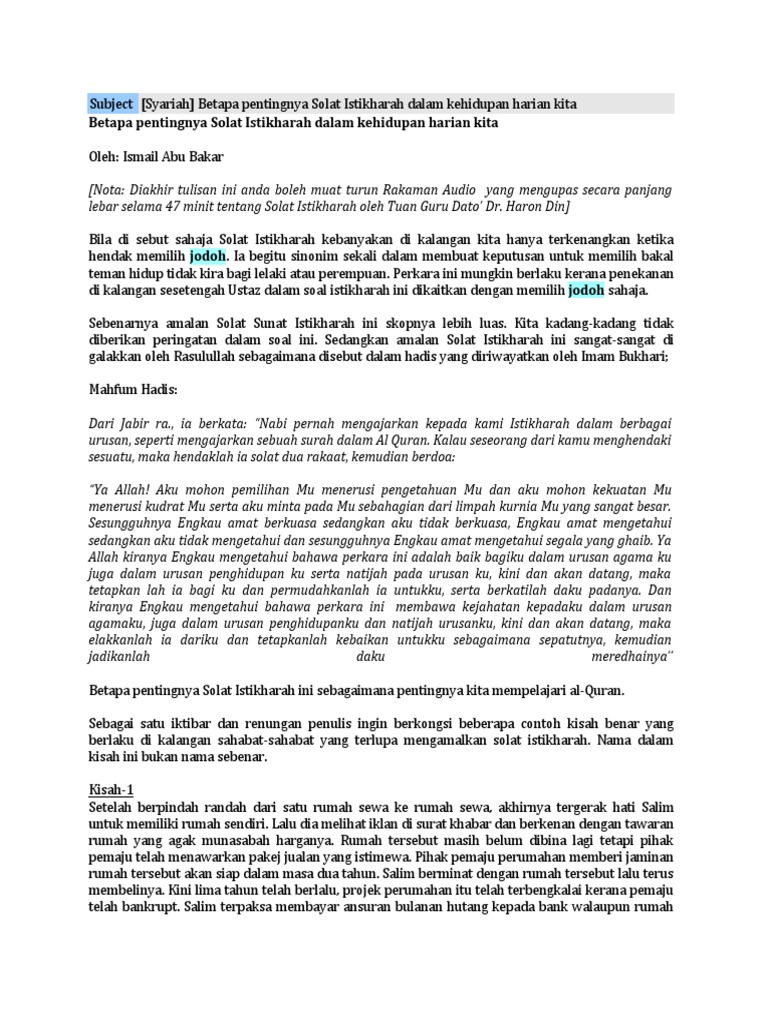 Solat Istikharah Pdf