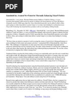 Emisshield Inc. Granted New Patent for Thermally Enhancing Trizar® Fabrics