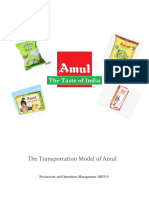 The Transportation Model of Amul: Productions and Operations Management - ME315