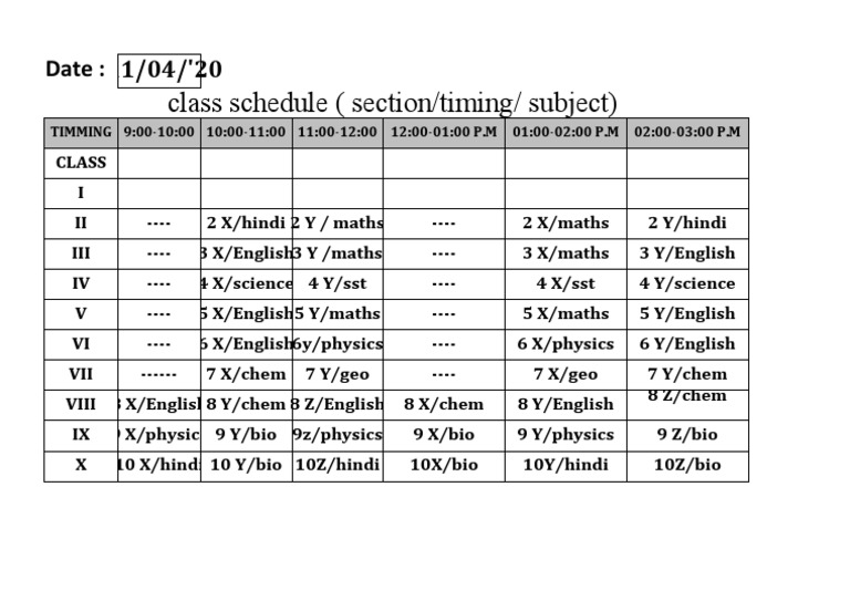 Class Schedule 11.04 | PDF | Language Arts & Discipline | Foreign ...