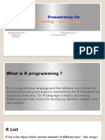 R Programming - List Coding: Presentation On