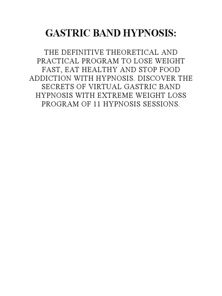 Gastric Band Hypnosis Pdf Hypnotherapy Hypnosis