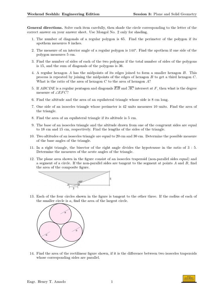 Volume Calculations in Solid Geometry | PDF | Circle | Area