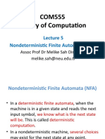 COM555 Theory of Computation: Nondeterministic Finite Automata (NFA)