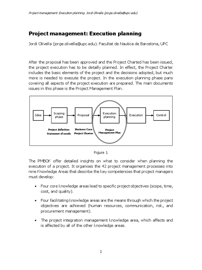 Project Management. Execution Planning | PDF | Project Management ...
