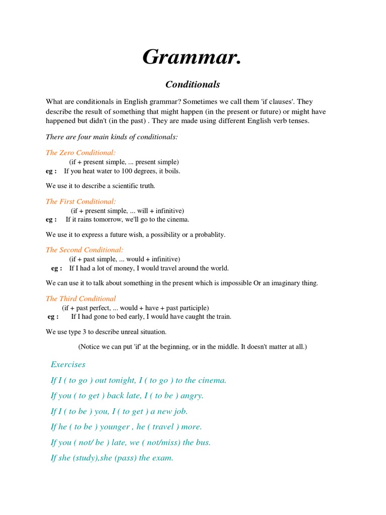 Understanding English Conditionals | PDF
