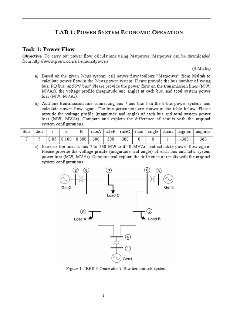 Economic Operation of Power Systems Lab | PDF | Electrical Engineering ...