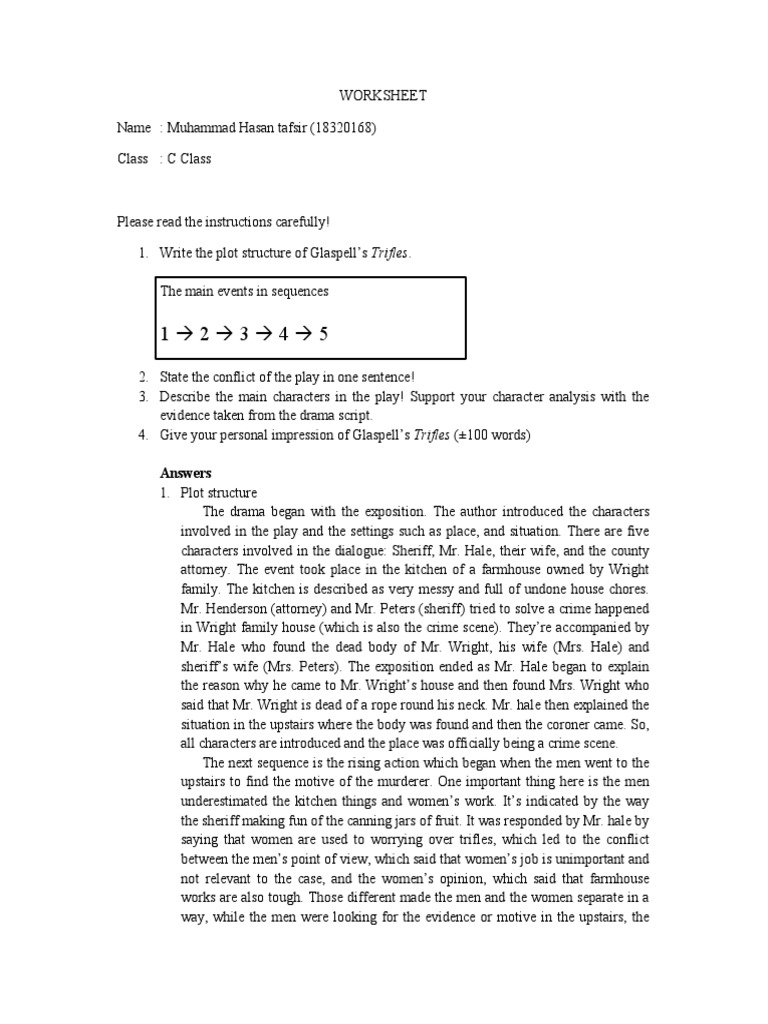 Trifles Elements of Drama PDF