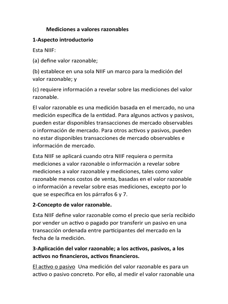 Mediciones del Valor Razonable | PDF | normas internacionales de ...