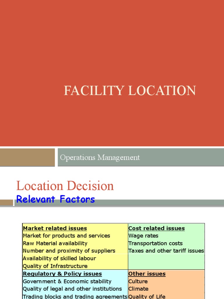 Facility Location Strategies in Operations | PDF | Coordinate System ...