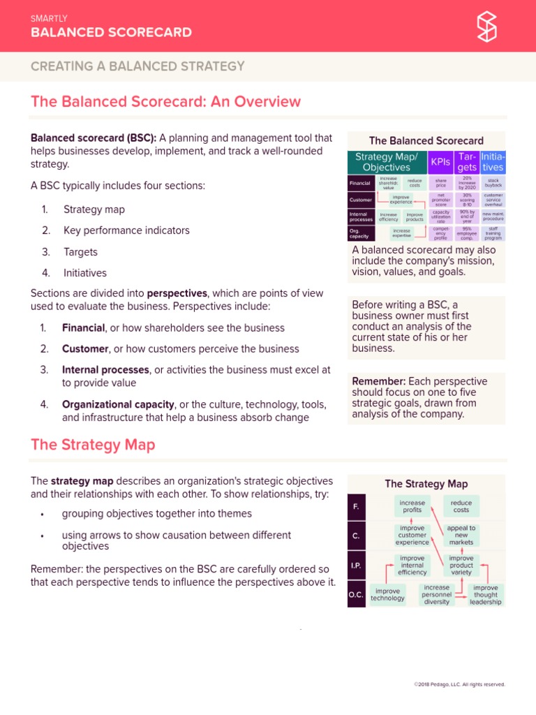 Balanced Scorecard Summary PDF | PDF | Performance Indicator | Goal