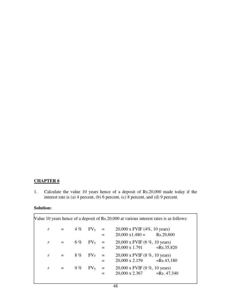 Interest Rate and Future Value Calculations | PDF | Present Value ...