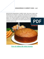 Bizcocho de Zanahorias o Carrot Cake PDF