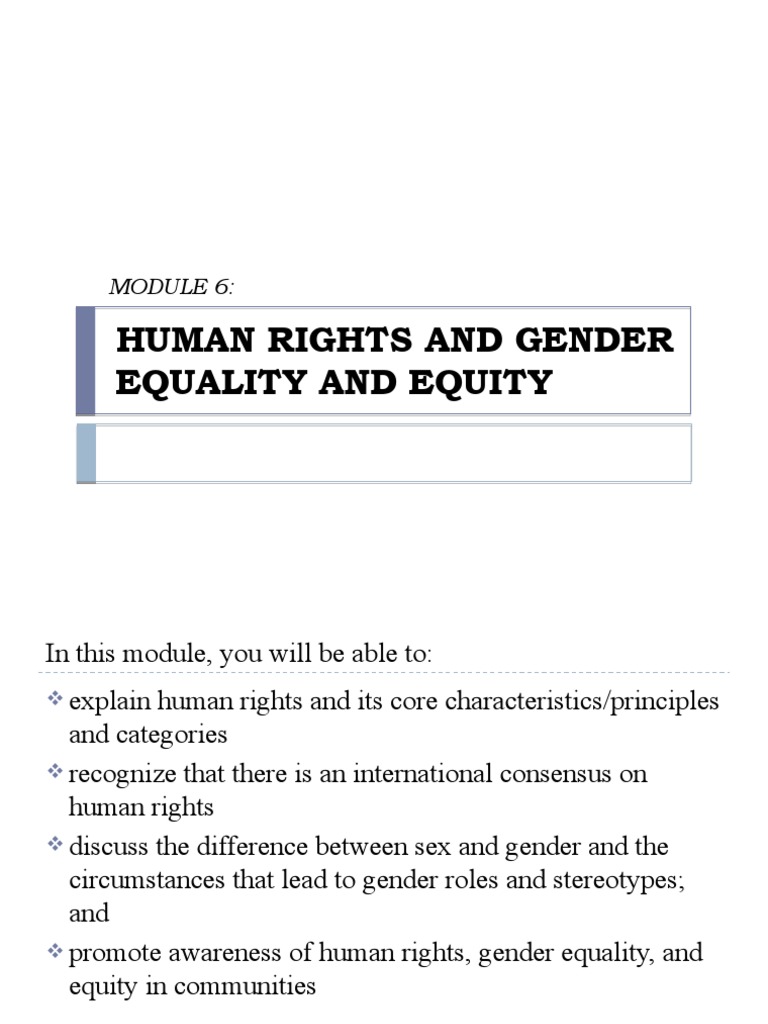 Human Rights and Gender Equality and Equity | PDF | Human Rights ...