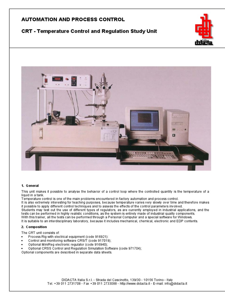 CRT - Temperature Control and Regulation Study Unit | PDF | Thermostat ...