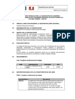 Especificaciones Técnicas de Cuaderno Institucional