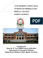 Prevalence of Smoking Among Male Medical Students of Sheikh Zayed Medical College Rahim Yar Khan