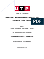 Juan Manuel - Condori Villavicencio - El Sistema de Financiamiento Peruano y La Mortalidad de Las Pymes"