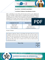 Learning Activity 1 / Actividad de Aprendizaje 1 Evidence: Describing My Kitchen / Evidencia: Describiendo Mi Cocina